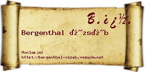 Bergenthal Özséb névjegykártya